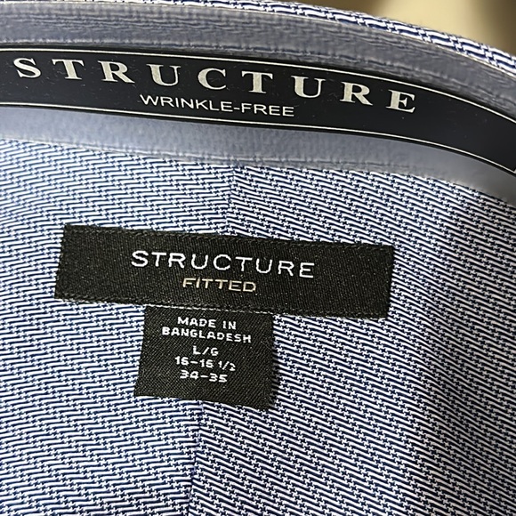 Mens Dress Shirt Fitted Wrinkle Free Cotton Blend - Picture 4 of 5